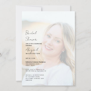 Invitation Fête des mariées photo simple de mariée à être