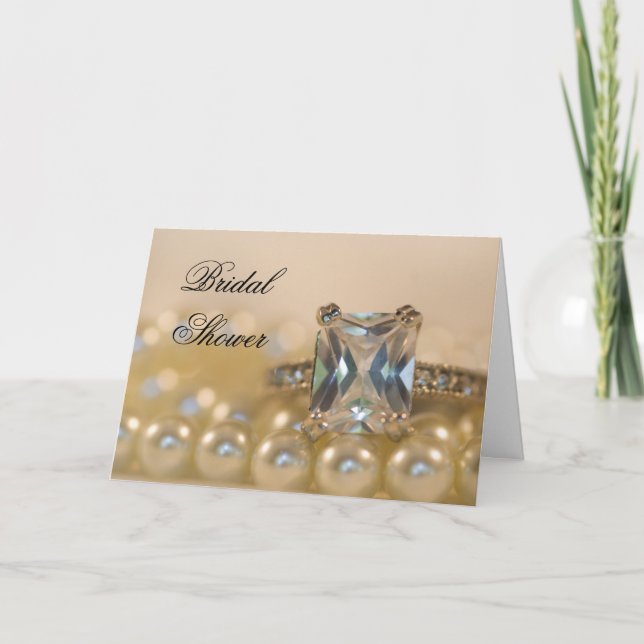 Invitation Fête des mariées Princess Diamond Ring White Pearl (Devant)