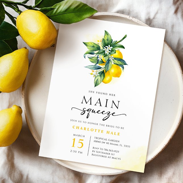 Invitation Fête des mariées principale de la taille du citron (Créateur téléchargé)