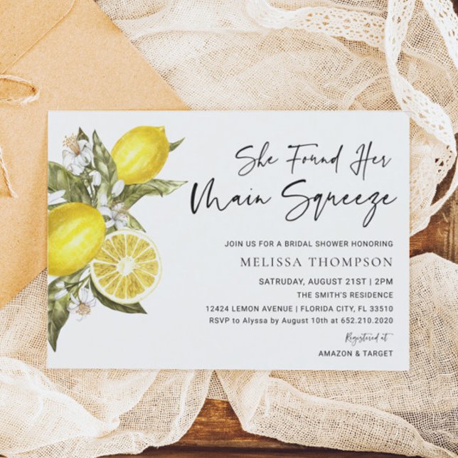 Invitation Fête des mariées principale de la taille du citron (Créateur téléchargé)