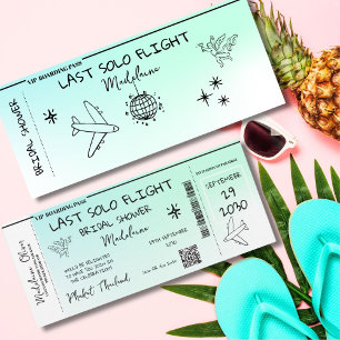 Invitation Fête des mariées QR Boarding Pass Dernier Solo