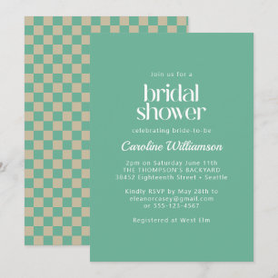 Invitation Fête des mariées Rétro en carton de contrôle esthé
