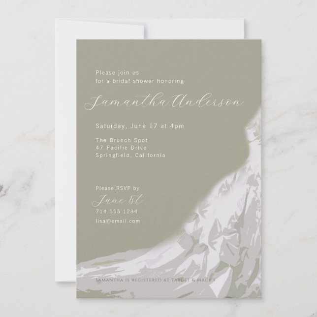 Invitation Fête des mariées robe gown Taupe (Devant)