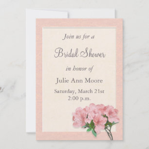 Invitation Fête des mariées rose Azalea Fleurs & Cadre