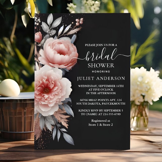 Invitation Fête des mariées Rose Dusty de Soie rose Boho Peon (Créateur téléchargé)