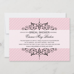 Invitation Fête des mariées Rose Et Noir