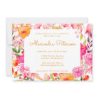 Fête des mariées rose et orange Aquarelle