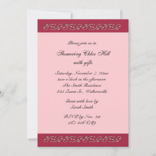 Invitation Fête des mariées rose et perles