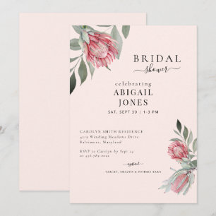 Invitation Fête des mariées rose floral