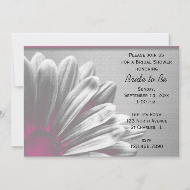 Invitation Fête des mariées Rose Floral Highlights (Devant)