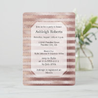 Fête des mariées rose Gold Blush Pink Stripes Glit