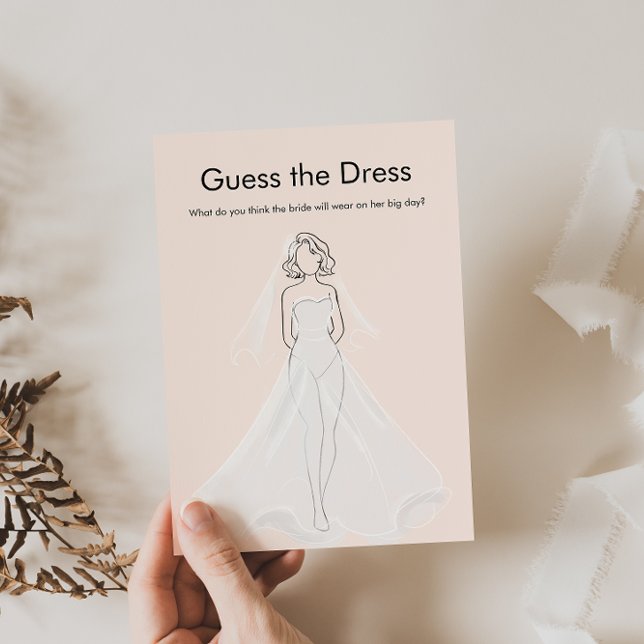 Invitation Fête des mariées rose Guess of the Dress Game (Créateur téléchargé)