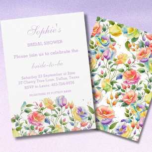 Invitation Fête des mariées Rose moderne Lilac rose vif