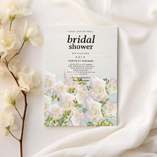 Invitation Fête des mariées rose rustique en bois blanc rose 