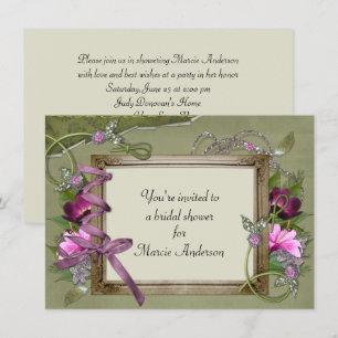 Invitation Fête des mariées rose vintage