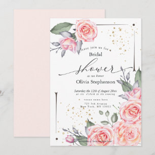 Invitation Fête des mariées Rustic Rose Cottage Roses