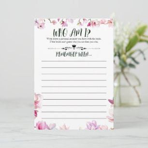 Invitation Fête des mariées Se Souvenir De Moi Jeu