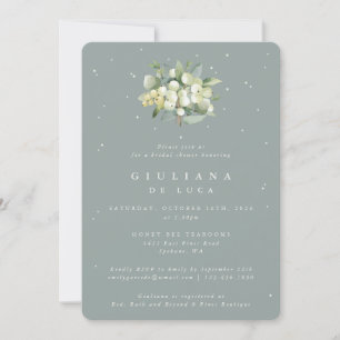Invitation Fête des mariées Seafoam Green Snowberry+Eucalyptu