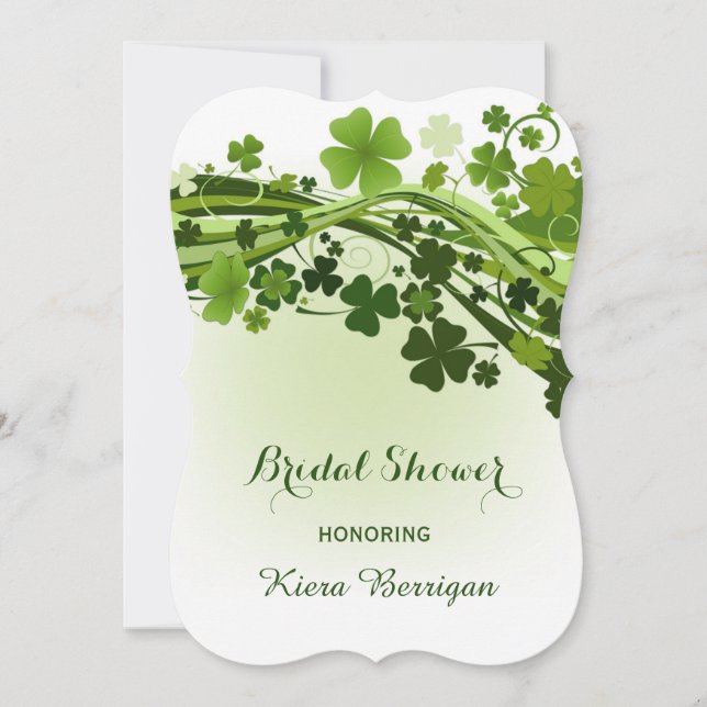 Invitation Fête des mariées shamrock irlandaise (Devant)