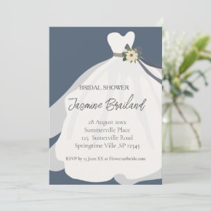 Invitation Fête des mariées simple Floral Bride Gown