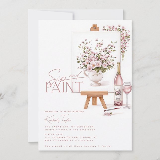 Invitation Fête des mariées Sip Et Peinture (Devant)