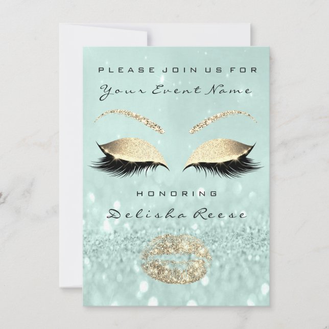 Invitation Fête des mariées Sweet 16th Mint Green Parties sci (Devant)