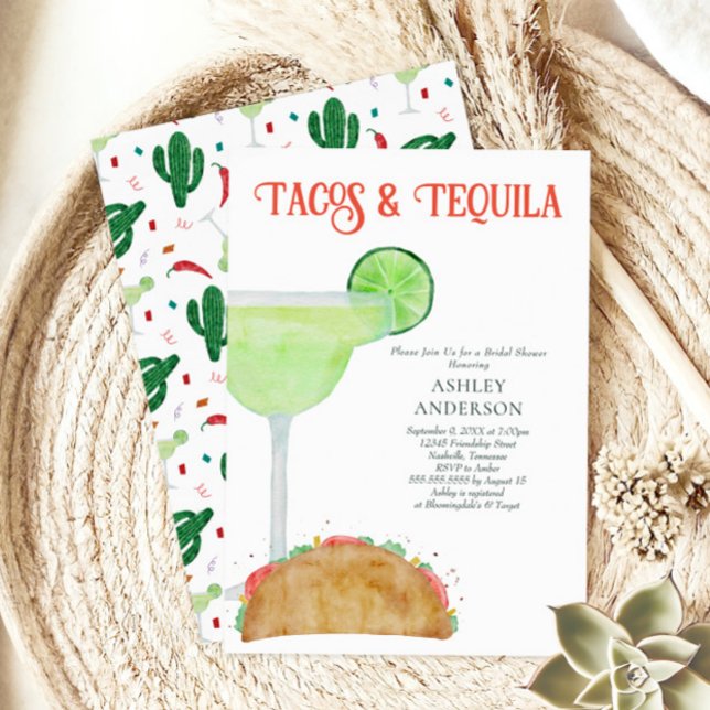 Invitation Fête des mariées Tacos et Tequila Margarita (Créateur téléchargé)