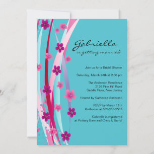 Invitation Fête des mariées tendance Floral Ribbon