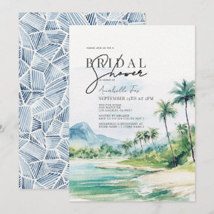 Invitation Fête des mariées Tropical Beach Palm Trees