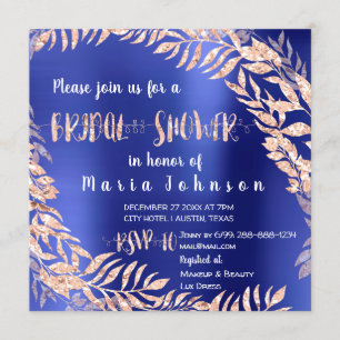 Invitation Fête des mariées Tropical Leafs Parties scintillan