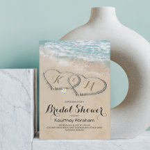 Fête des mariées tropicale Vintage Beach Heart