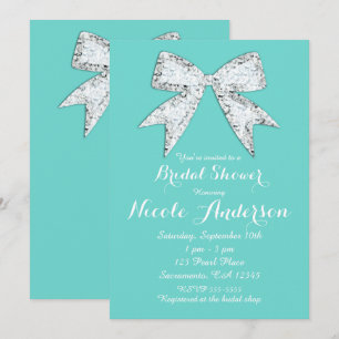 Invitation Fête des mariées Turquoise Turquoise Diamond Bling