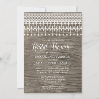 Invitation Fête des mariées Typographie de dentelle de clôtur
