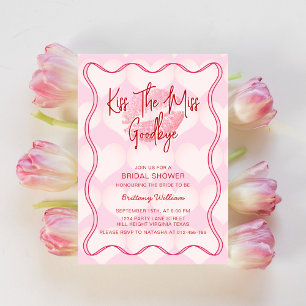 Invitation Fête des mariées Valentines Bordure rosée