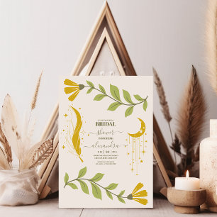 Invitation Fête des mariées végétale céleste vintage