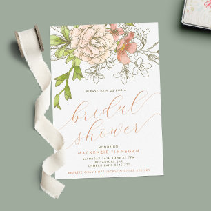 Invitation Fête des mariées végétale vintage