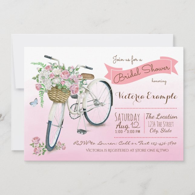 Invitation Fête des mariées vélo Vintage (Devant)
