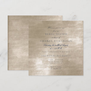 Invitation Fête des mariées velours ivoire glam beige