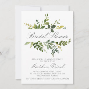 Invitation Fête des mariées verte