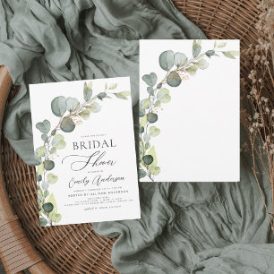 Invitation Fête des mariées verte Eucalyptus Succulent