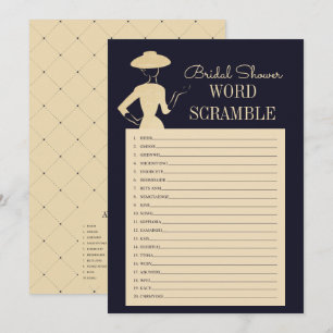 Invitation Fête des mariées Vintage classique Word Scramble C