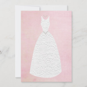 Invitation Fête des mariées Vintage rose blanche Mariage robe