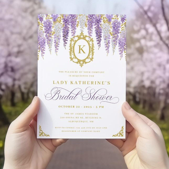 Invitation Fête des mariées vintage violette (Créateur téléchargé)