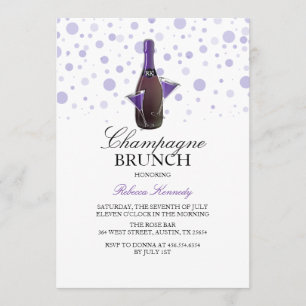 Invitation Fête des mariées violet Champagne Brunch Invitatio