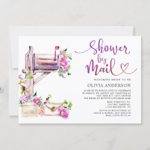 Invitation Fête des mariées virtuelle aquarelle par courrier