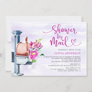 Invitation Fête des mariées virtuelle aquarelle par courrier