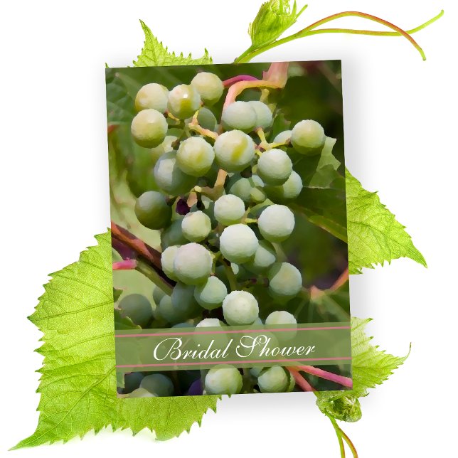 Invitation Fête des mariées viticole aux raisins verts (Créateur téléchargé)