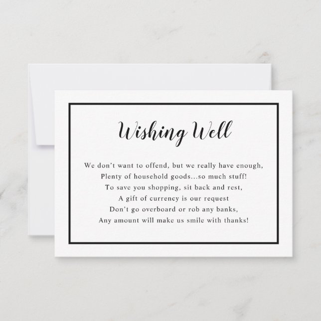 Invitation Fête des mariées Wishing well card | couleur perso (Devant)