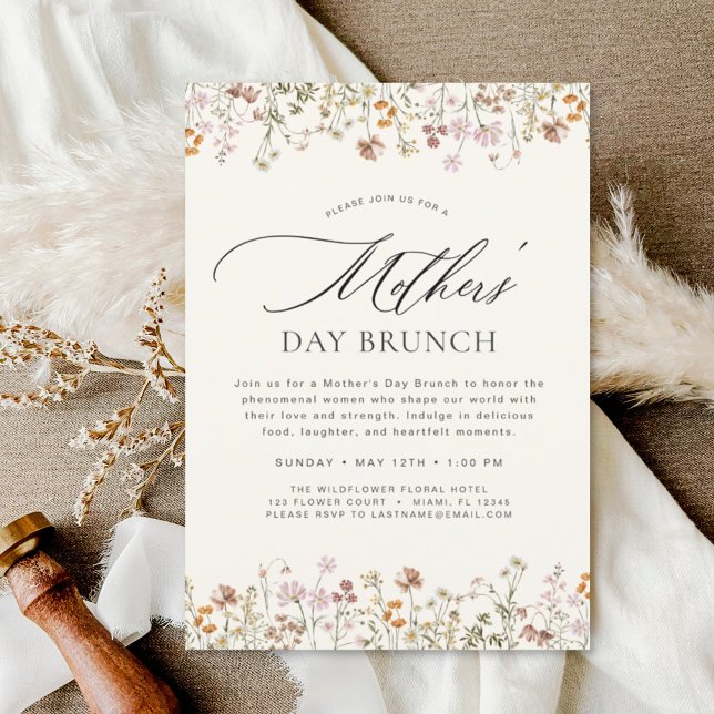 Invitation Fête des mères Brunch Boho Terracotta (Créateur téléchargé)