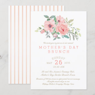 Invitation Fête des mères Brunch Floral Aquarelle